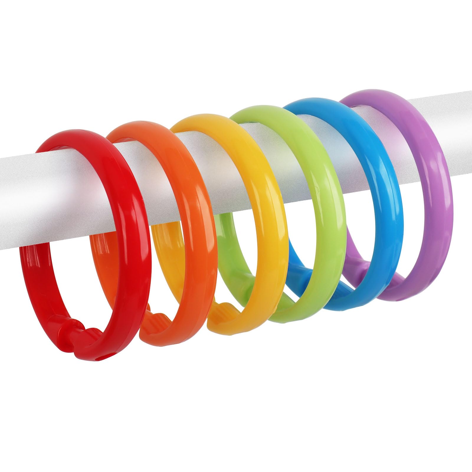 Photo 1 of Qulable Plastic Shower Curtain Hooks - 12 Pcs Rainbow Color