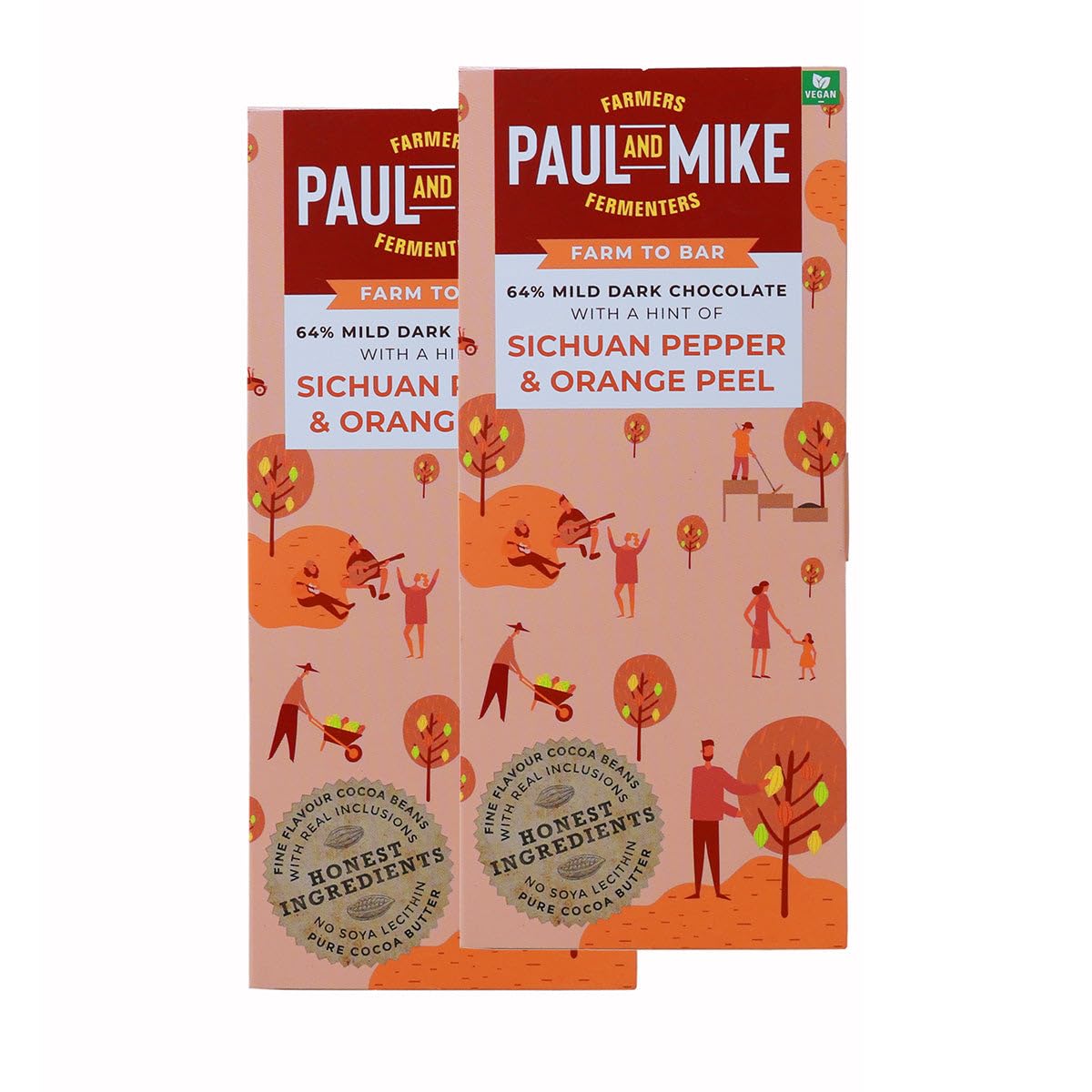 Paul And Mike 64% Vegan Dark Chocolate with a Hint of Sichuan Pepper & Orange Peel, 68g (B08DG66BC7) Amazon Price History, Amazon Price Tracker