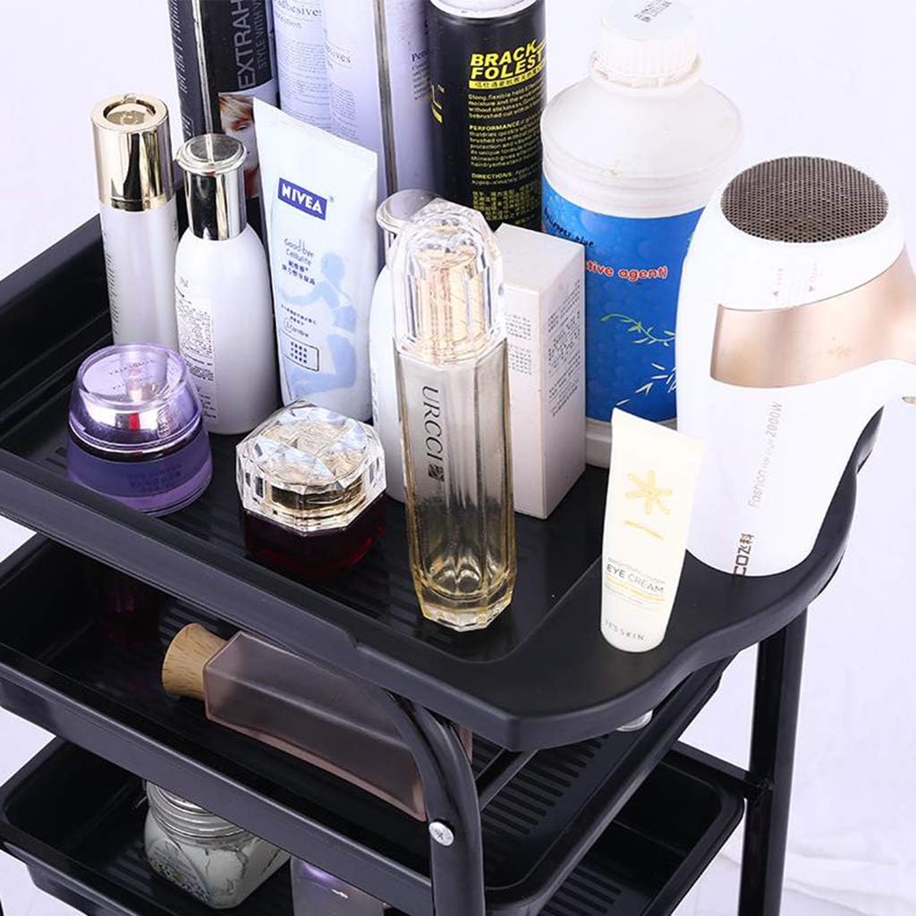 4 Tiers Hairdressing Storage Trolley Salon Trolley Professional Hairdresser Cart on Wheels with Hair Dryer Holder for Salon Beauty Massage Spa