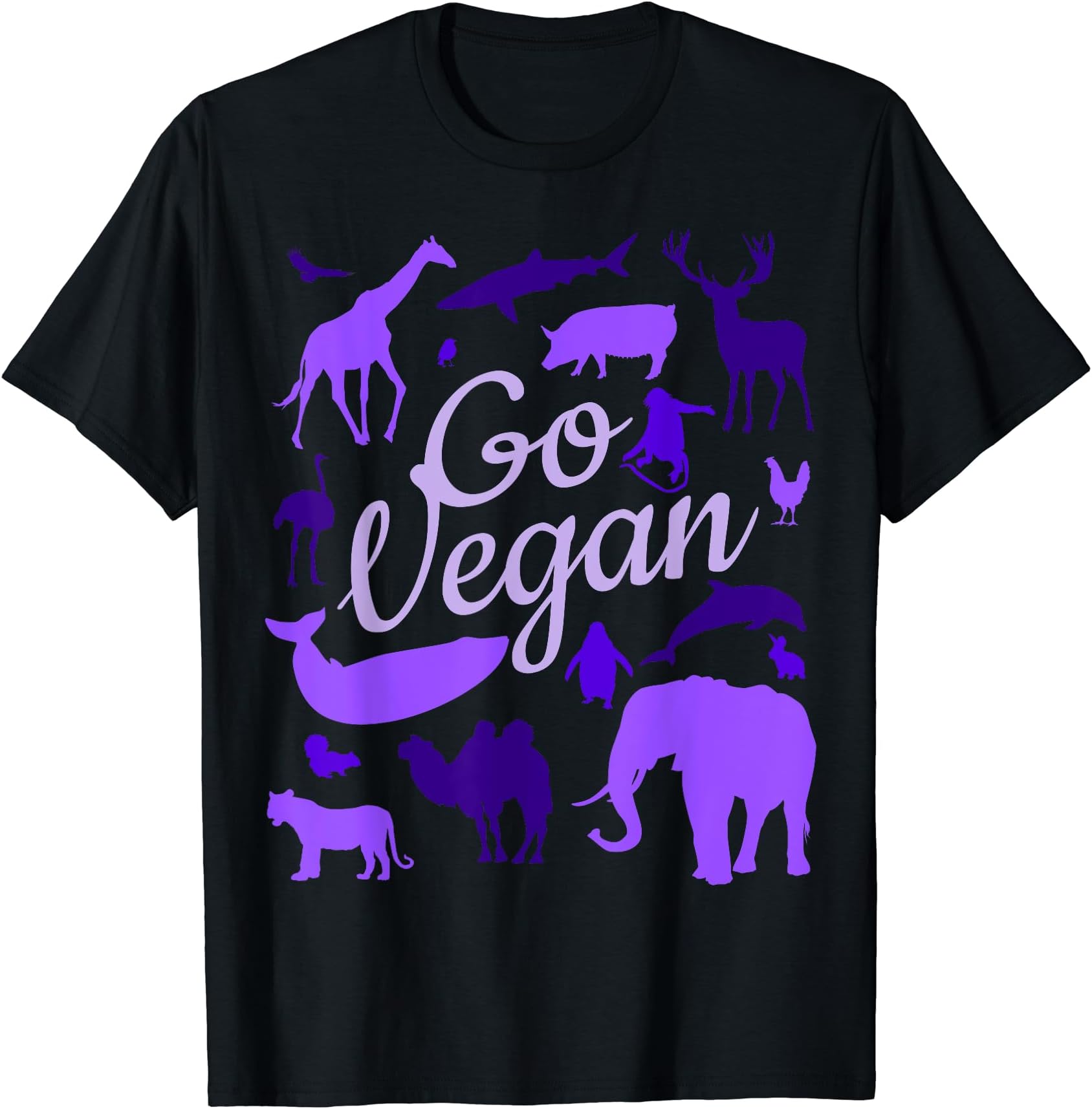 PlanetVeganTeesGo Vegan T-Shirt. For the animals Vegan Tee