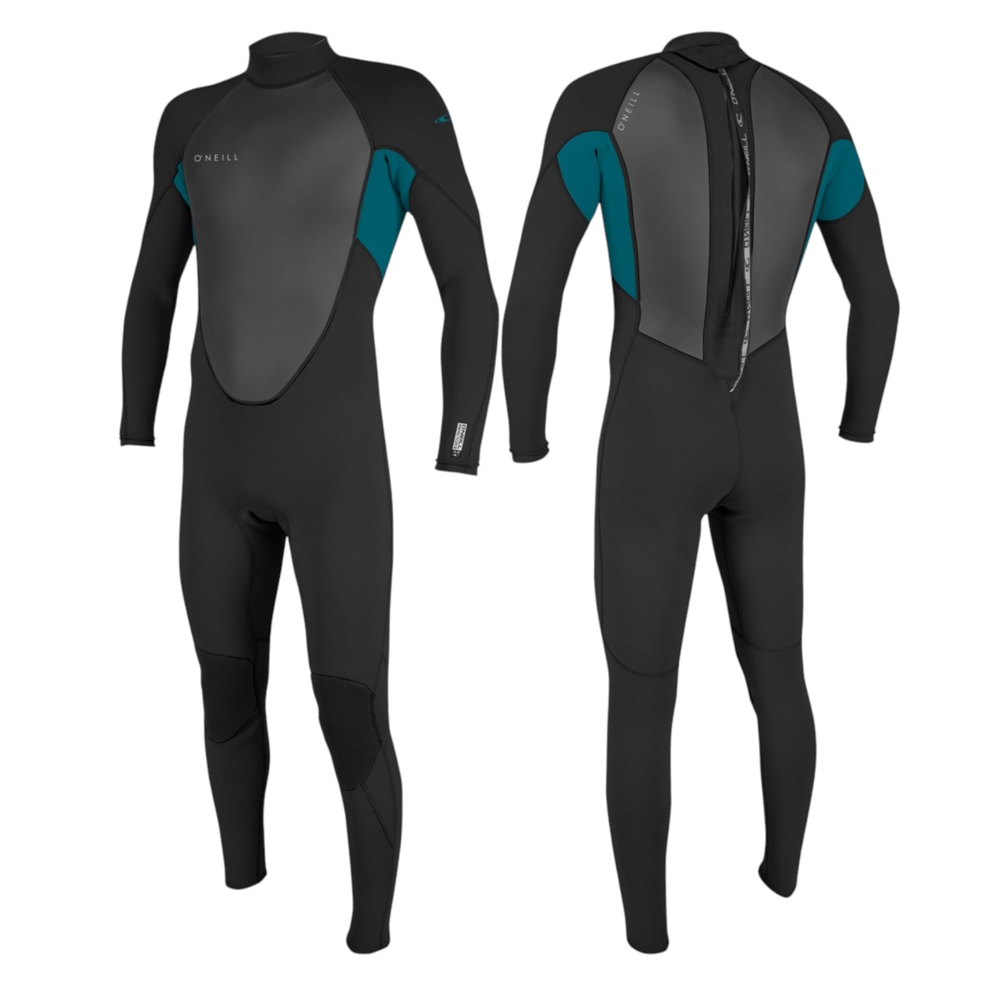 O'Neill Reactor-2 Combinaison intégrale en néoprène pour homme avec fermeture éclair arrière 3/2 mm (Black/Tide Pool, L)