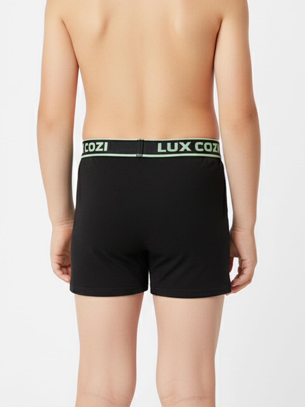 Lux Cozi Traje de baño semilargo elástico exterior de algodón súper peinado para niños, traje de baño de longitud media para niños, ropa interior para niños (el color y los estampados pueden variar)