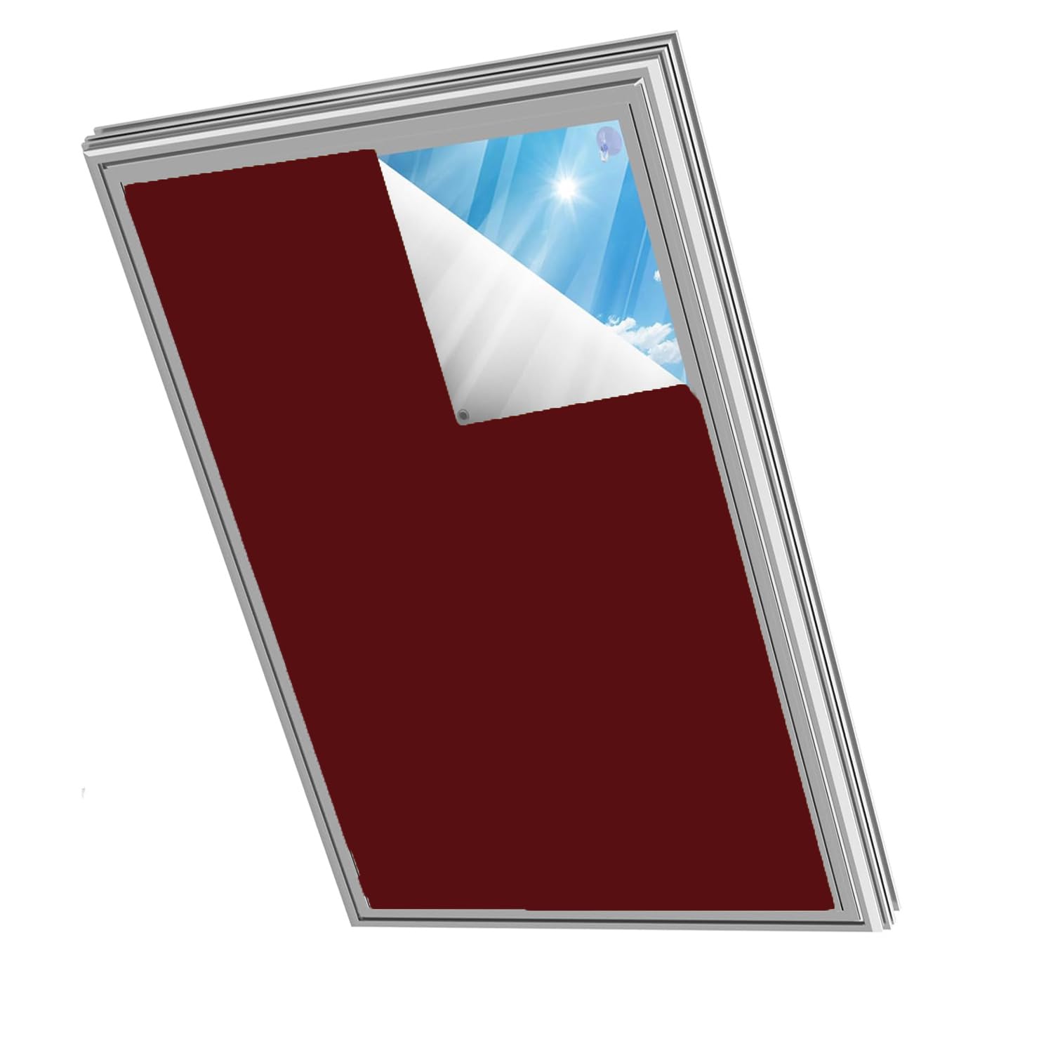 Kebinmaoyi Blackout Blind, No Drill Blinds Blackout Curtain with Suction Cups, UV-Anit Protection Blackout Curtain,Blind for Bedroom, Nursery, Loft Roof Window Wine Red,104x138cm(40.9"x54.3")