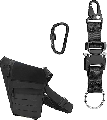 Tactical Military Keychain for Men, Quick Release Keychain, Key Chains Clip Molle Accessories EDC Gear with HK Clip