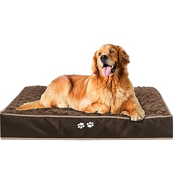 KROSER Waterproof Dog Bed for Small, Medium, Large Dogs/Cats Premium Rectangle Pet Bed with Washable, Waterproof and Zippered Cover, Usage for Outdoor and Indoor, Memory Foam Stuffing