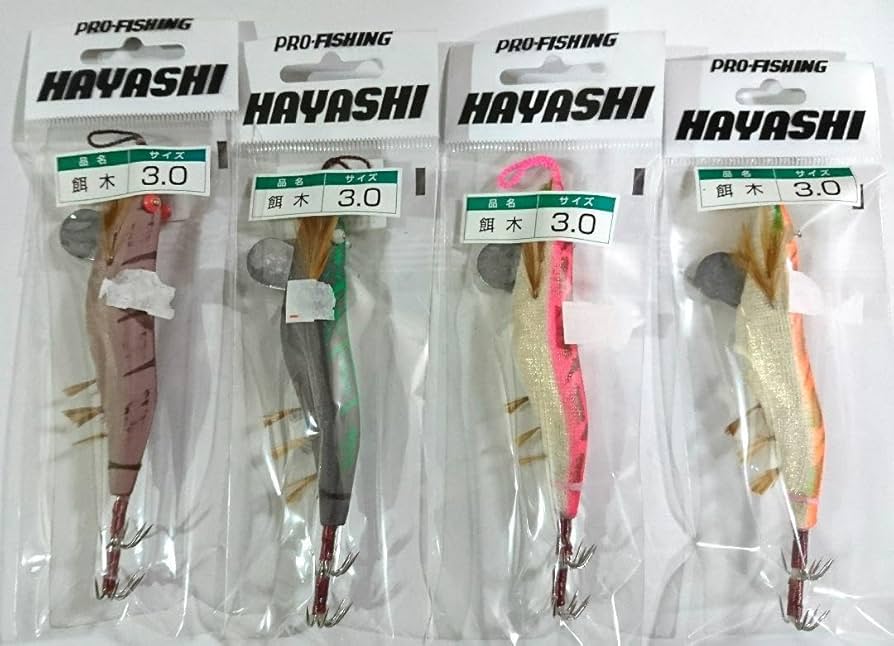 Amazon.co.jp: 林釣漁具製作所 3.0寸 4本 半傘 餌木猿 薄墨 枯茶