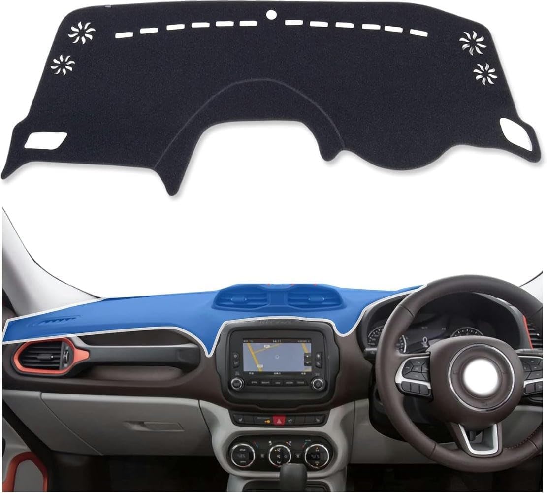 DdaiXQ Car Dashboard Mat For Jeep Renegade 2014-2019, Anti Slip Anti Glare Dustproof Dashboard Cover Pad Protector Dash Cover Sunshade Dashmat