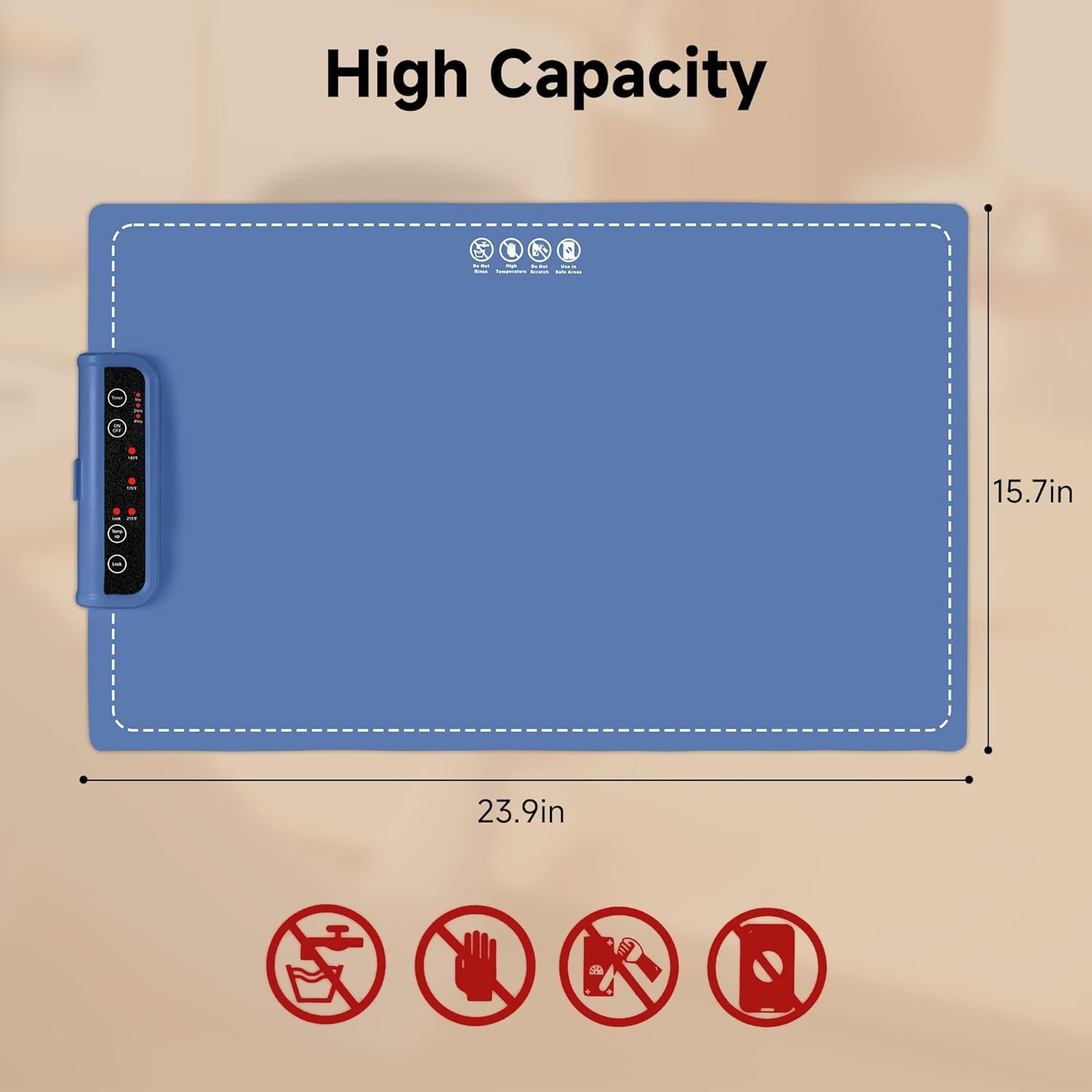 KEYOZA Electric Warming Tray for Food Warmer: Silicone Heating Mat with 5 Temperature Settings Auto Shut-Off, Portable Foldable Roll Up Heating Pad for Parties Gatherings, Home Everyday Use - Image 7 thumbnail