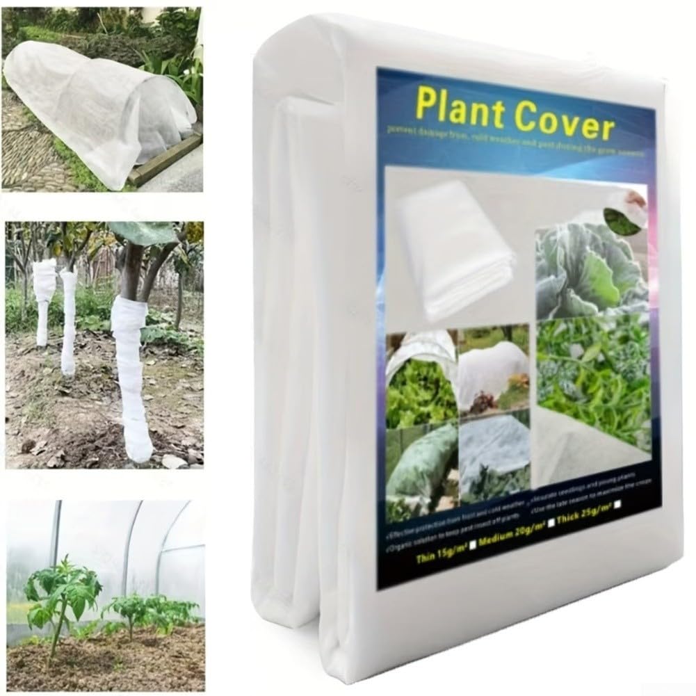 Thickened Nonwoven Garden Fleece Roll for Winter Plant Cover and Vegetable Frost Blanket, Breathable Tree Insulation Wrap(201.6 * 5M)