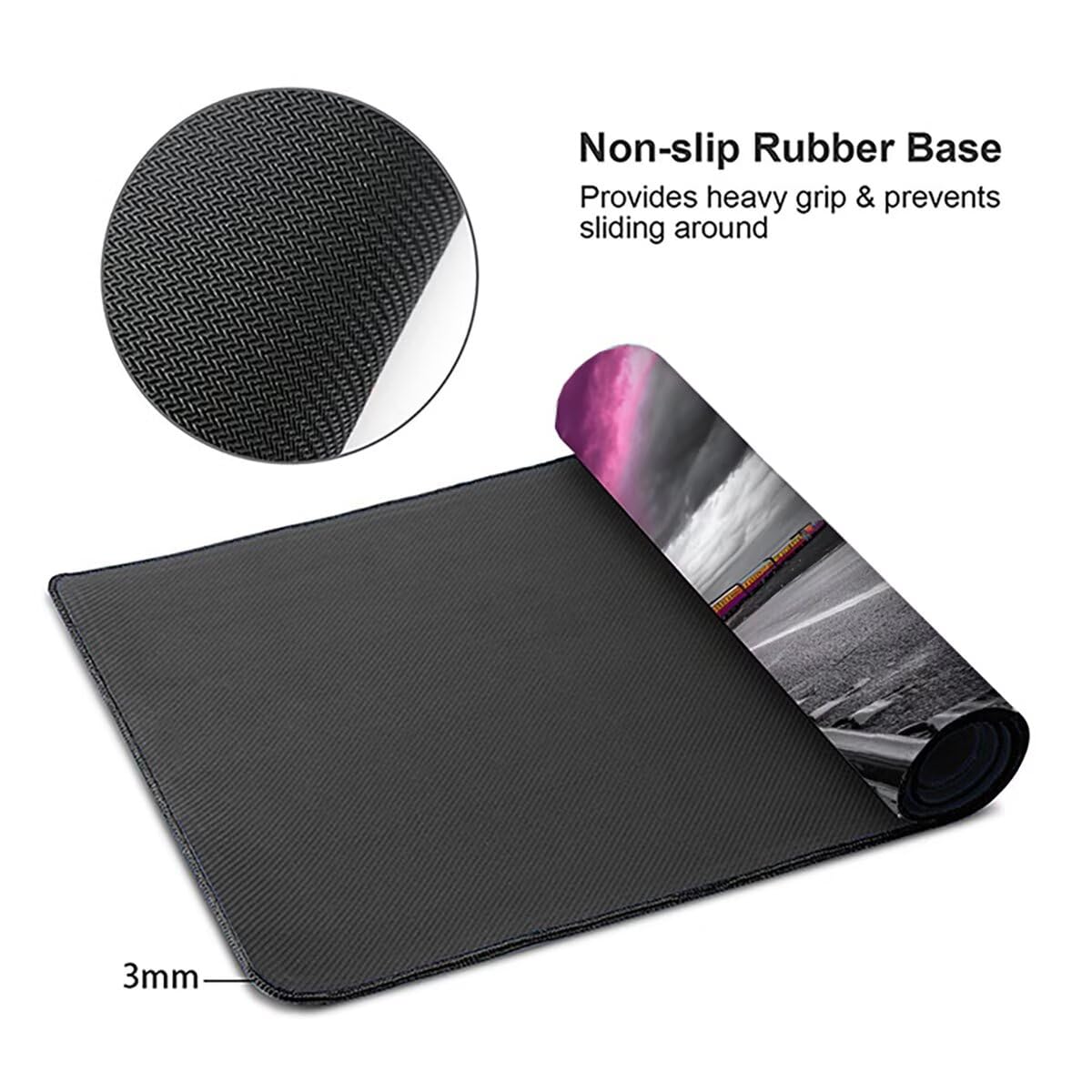 Tappetino per Mouse Gaming XXL 1200x600x3mm – Ufficio Mousepad Grande – Migliora la Velocità e la Precisione Tenuta Stabile Sottomano per Ufficio e Casa Accessori Scrivania – Treno Paesaggio LMDT6302