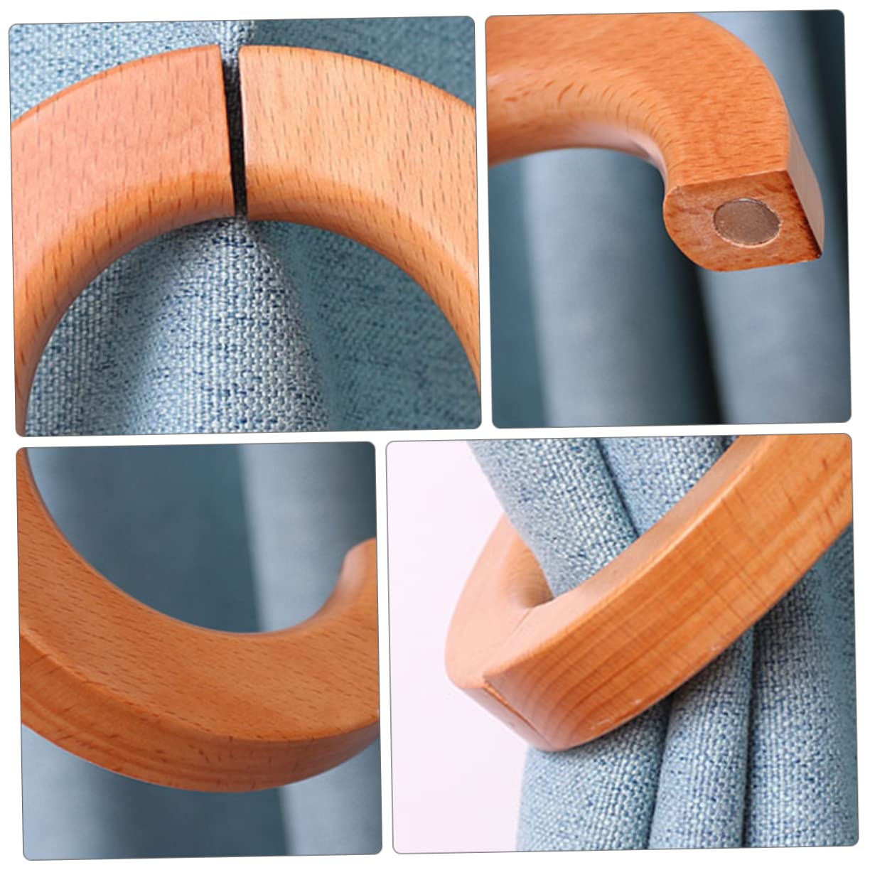 Alipis 6pièces Attaches à Rideaux Magnétiques Bois Embrasses Décoratives pour Draps Accessoires De Maison Pratiques