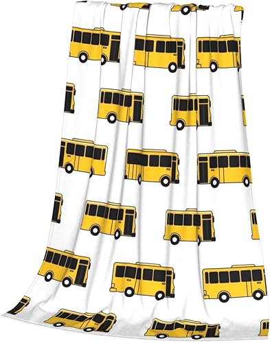 Miniatura 3 de Manta de franela de autobús escolar, manta de cama súper suave para oficina, dormitorio, viajes, todas las estaciones, 40 x 30 pulgadas
