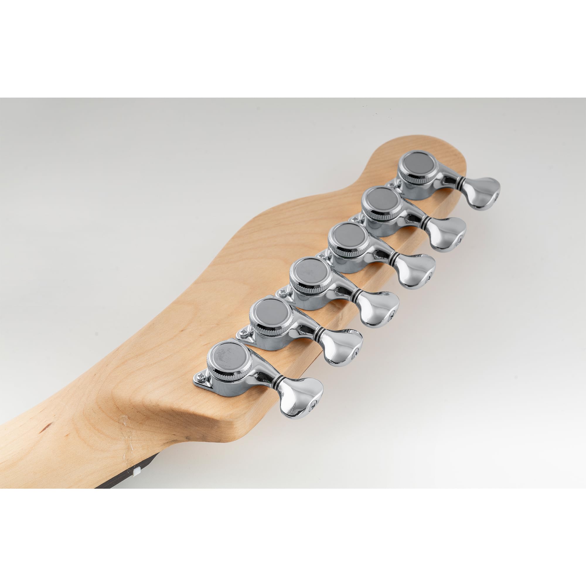 Musiclily Pro 6 en Línea Ratio 18:1 Sellado Guitarra Clavijeros Bloqueo Clavijas de Afinación con Botones G-Style Tornillo 45 Grados para Guitarra Eléctrica tipo Strat Tele, Cromado
