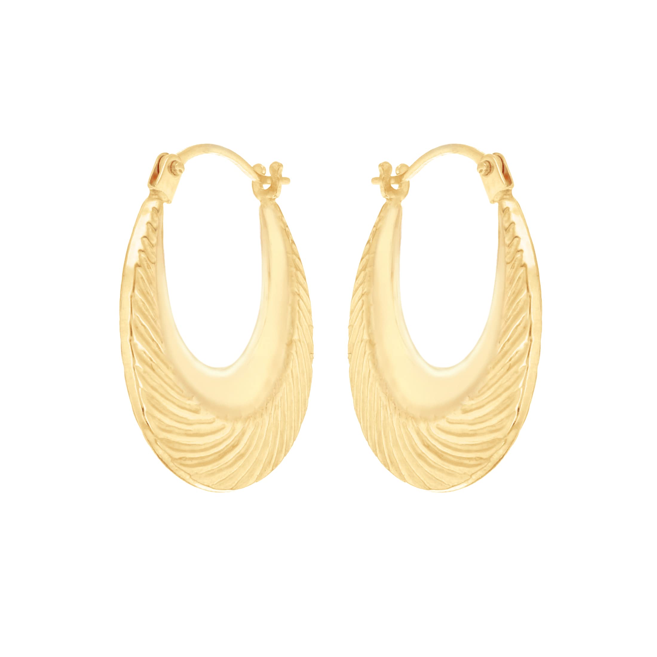 Carissima Orecchini creoli a onda quadrata da donna in oro giallo 9 ct