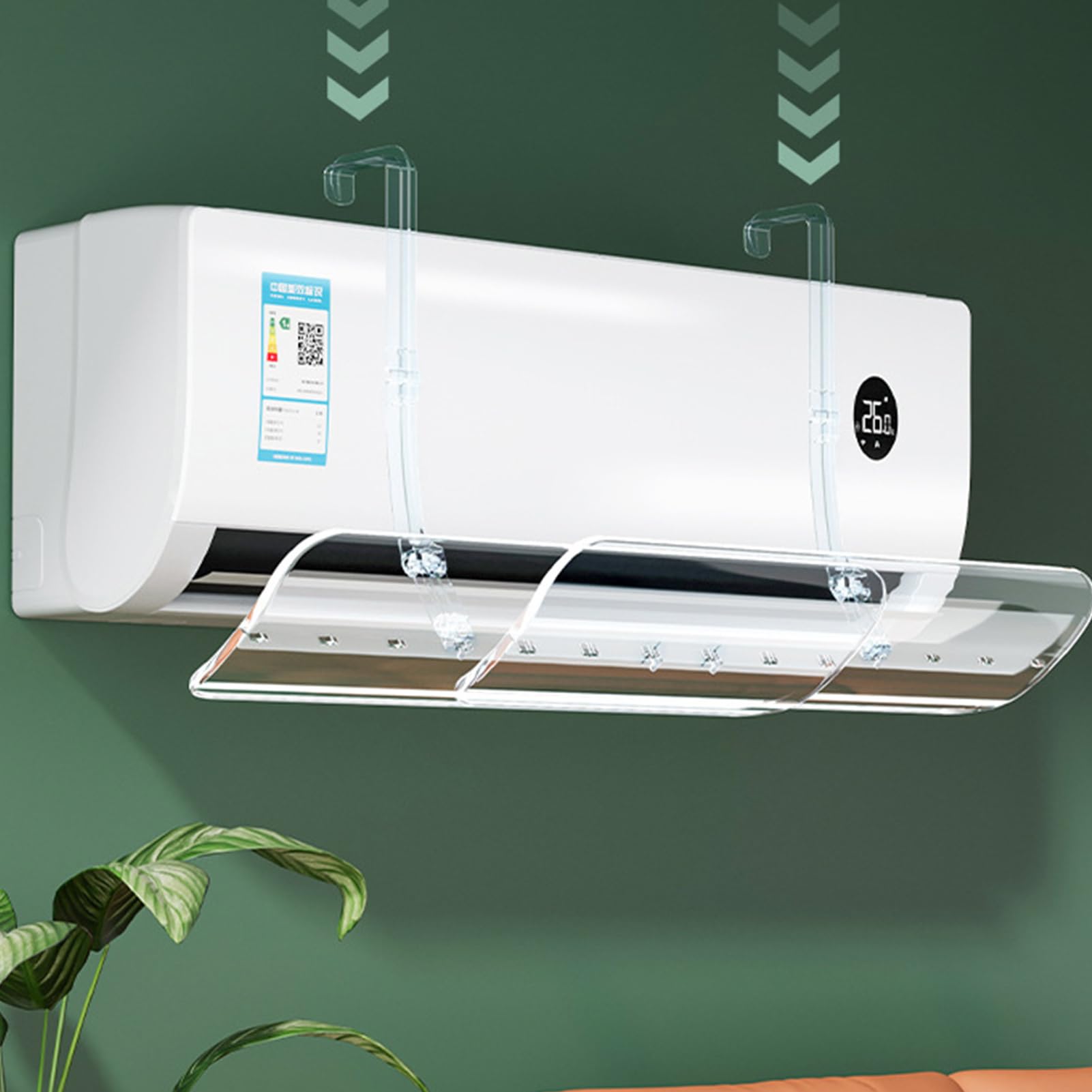 Deflettore Per Presa D'Aria Calda Baffle Montato A Parete Retrattile | Deviatore Aria Per Condizionatori Split Casa Interno Soggiorno Camera Dei Bambini Appartamento Ufficio Parete Soffitto