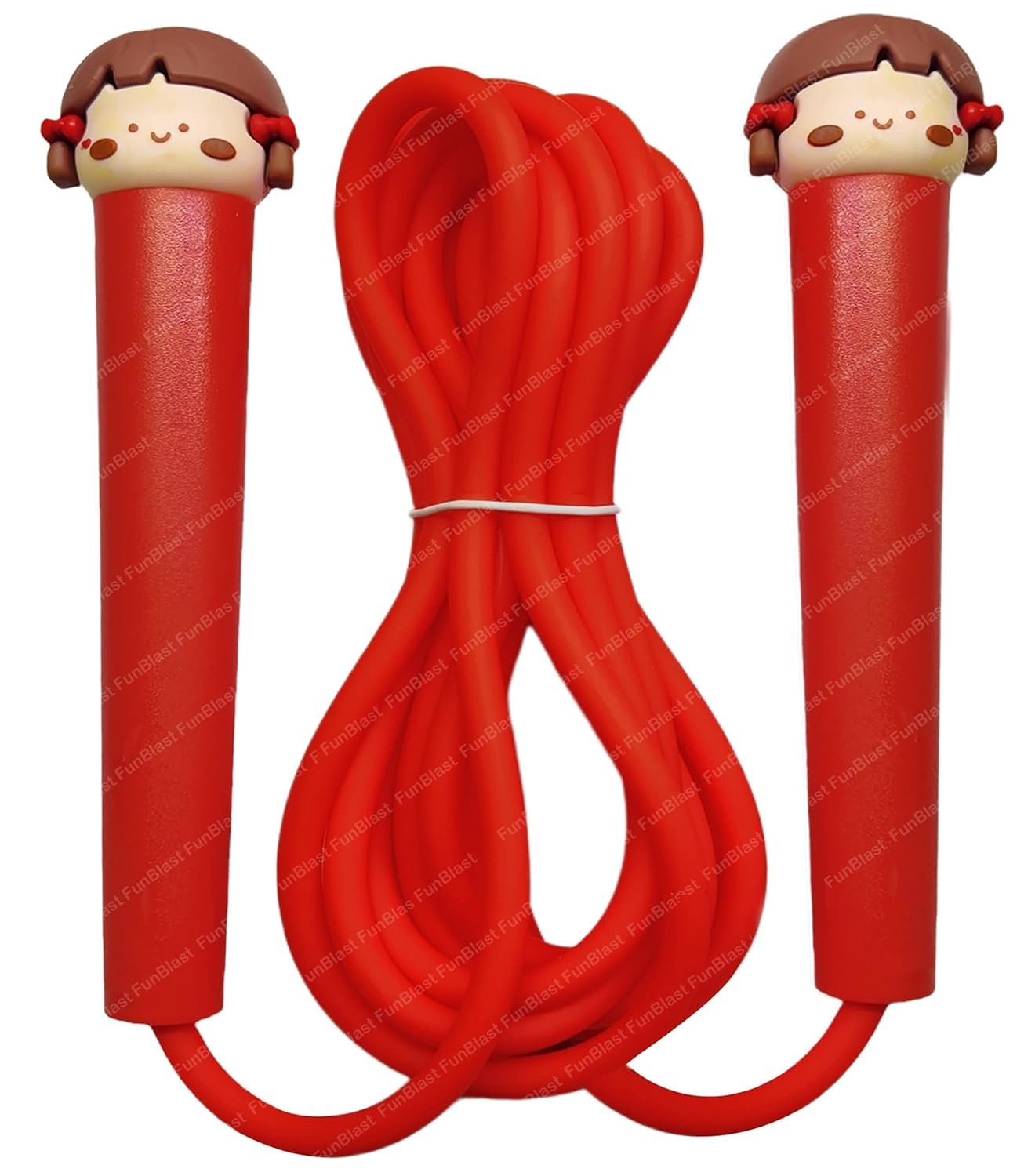 FunBlast Kids Skipping Rope Jump Rope 6.5 ft - Adjustable Skipping Ropes, Jumping Rope for Kids, Cute Cartoon PVC Skipping/Jumping Ropes for Exercise, Fitness Skipping Ropes for Kids (Red)