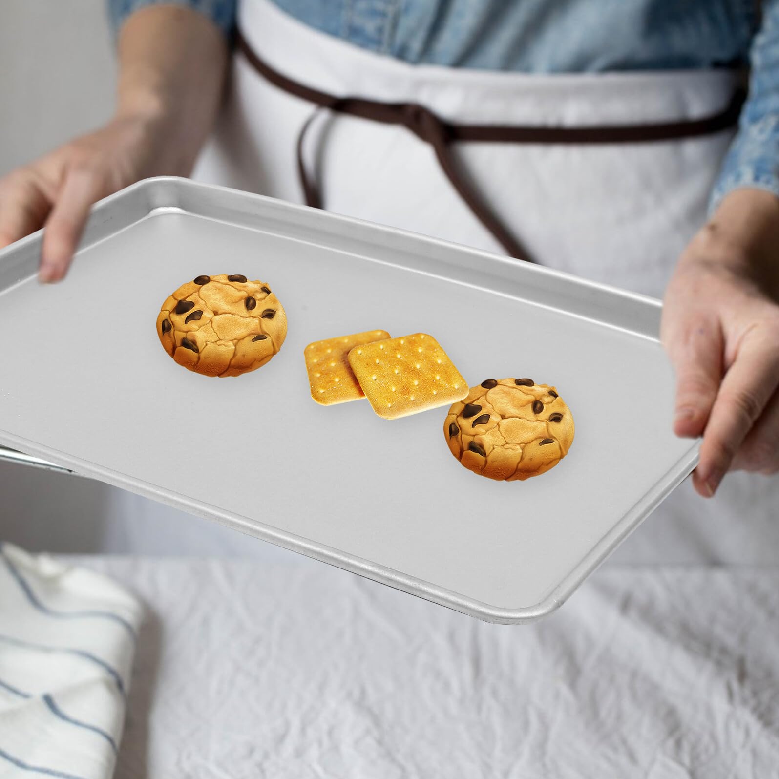 Artibetter Plaque de Cuisson Alliage Aluminium Réutilisable Plateau Rectangulaire Antiadhésif pour Biscuits et Pâtisseries Moule Gâteau Compact Facile à Nettoyer et Résistant pour Four et