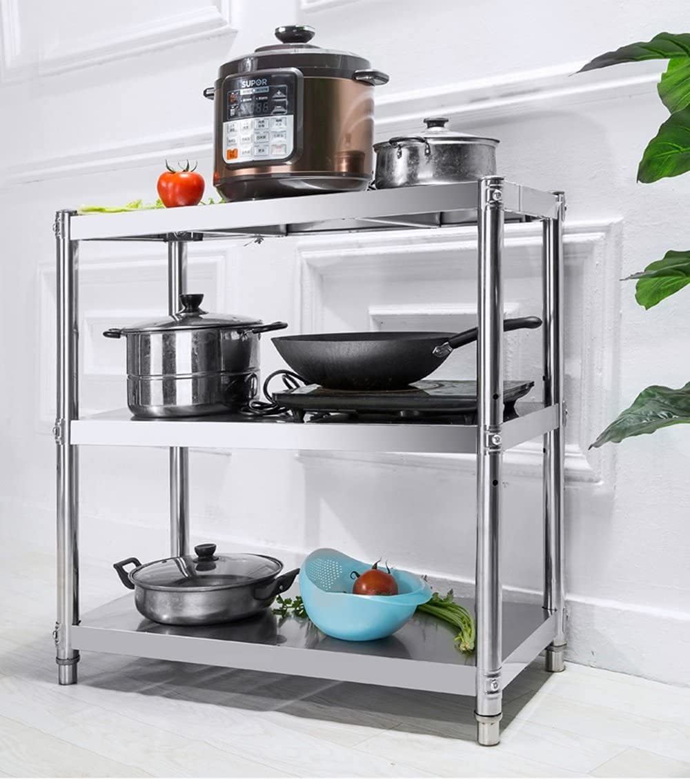 Grille de Four à Micro-Ondes, grilles de Cuisine à 3 Niveaux, Support de Rangement en Acier Inoxydable pour boulangers, très résistant, capacité de Charge exceptionnelle, 70 cm de Long, 50