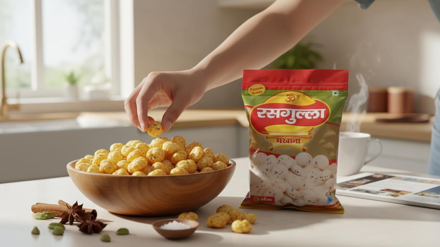 SAI SUNAINA Phool Makhana Foxnuts | Raw Lotus Seeds for Roasting Cooking | Light Crunch Snack Ingredient for Fasting Prasadam | Vegan Gluten Free Dry Fruit Alternative (500g) 1