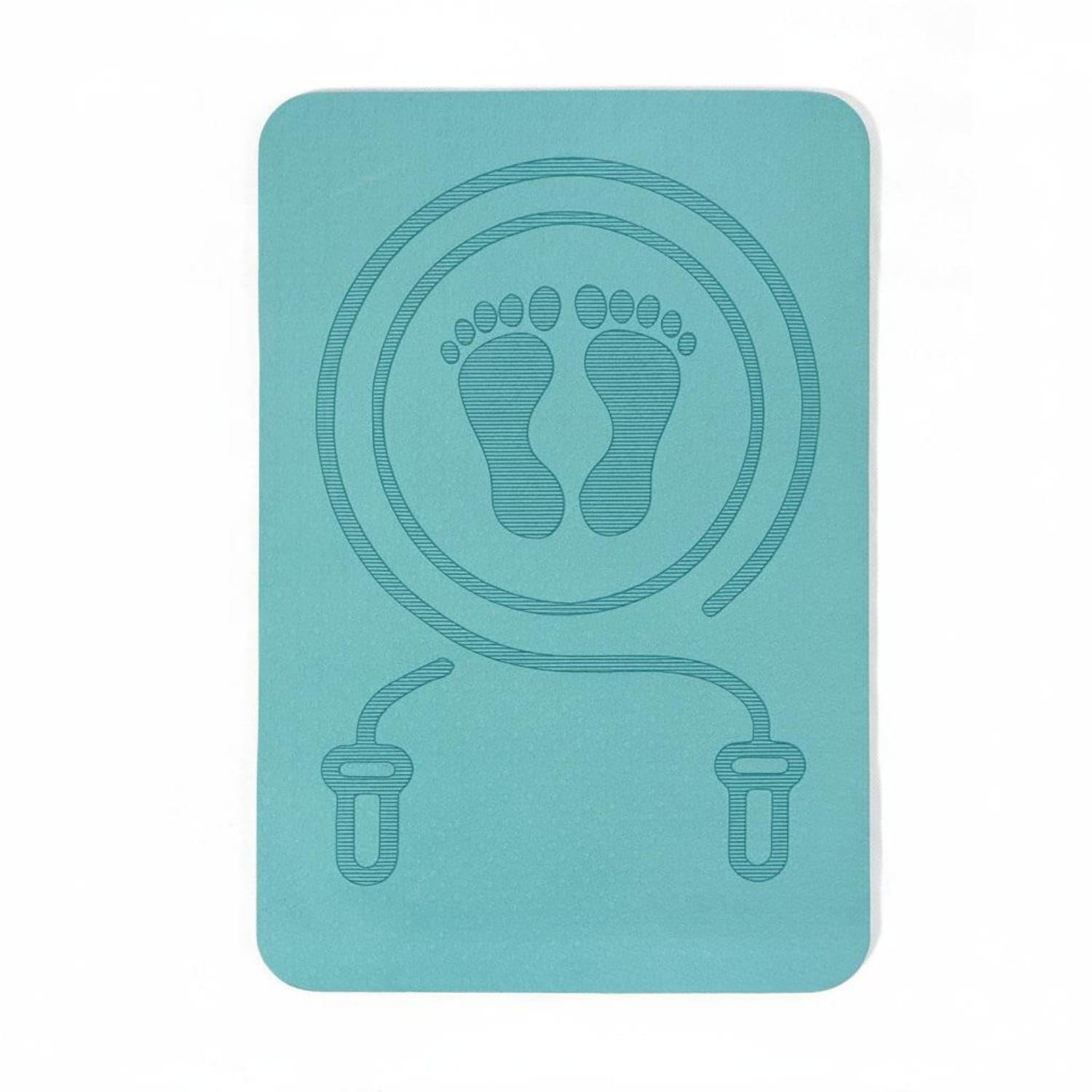 thickened jump rope mat multi-functional skipping mat floor protection soundproof exercise pad high resilience for indoor, home, apartment, blue,