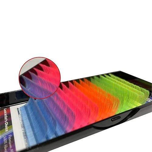 THE LASH SUPPLY Extensiones de pestañas de volumen de color para Halloween, rizo CC, 0.51-0.70 pulgadas de longitud, 0.07 de grosor, rizo natural y