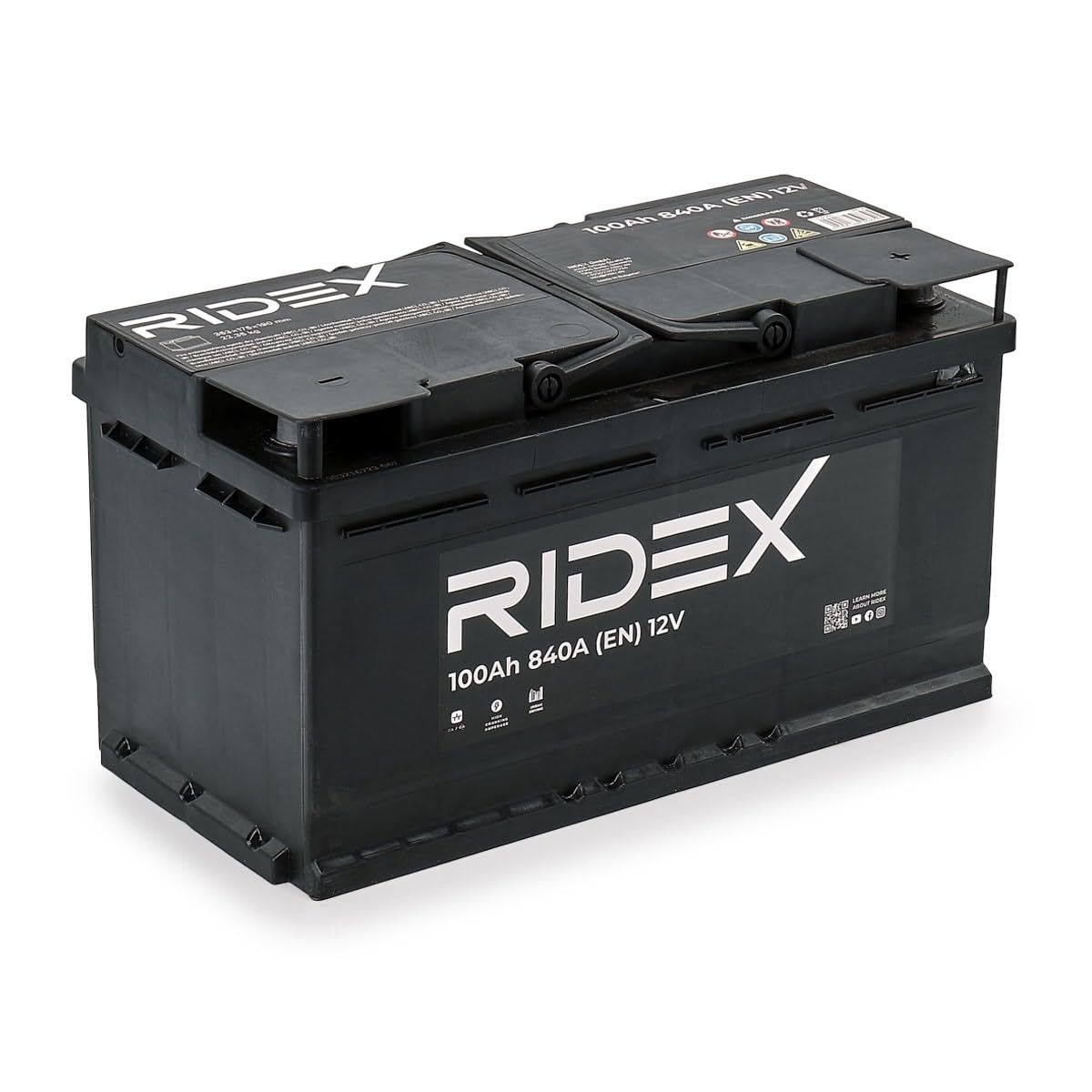 RIDEX 1S0018 Autobatterie 100Ah 840A 12V Starterbatterie B13 DIN/ISO L5 ersetzt Batterie 95Ah 90Ah