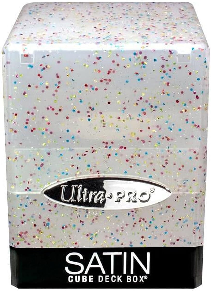 Satin Cube 100+ Card Deck Box (Glitter Crystal) - Protect Your Gaming Cards, Sports Cards or Collectible Cards In Ultra Pro's Stylish Glitter Deck Box, Perfect for Safe Traveling