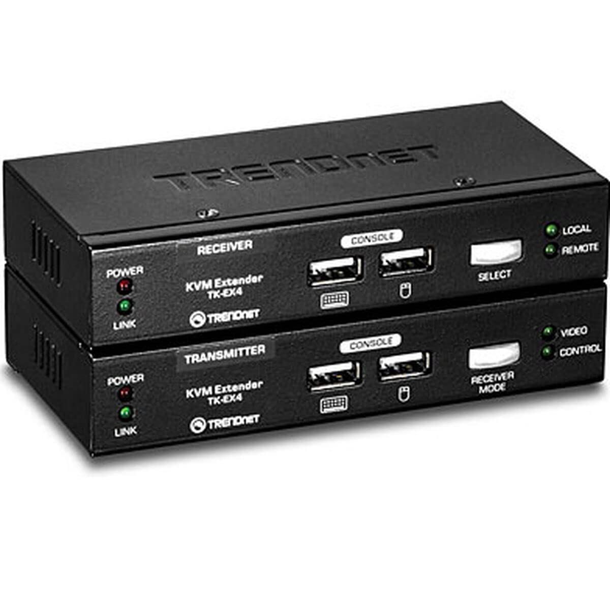TRENDnet, TK-EX4, Kit d'extension KVM VGA USB, Étendez les commandes du clavier/vidéo/souris, jusqu'à 100 mètres (328 pieds)