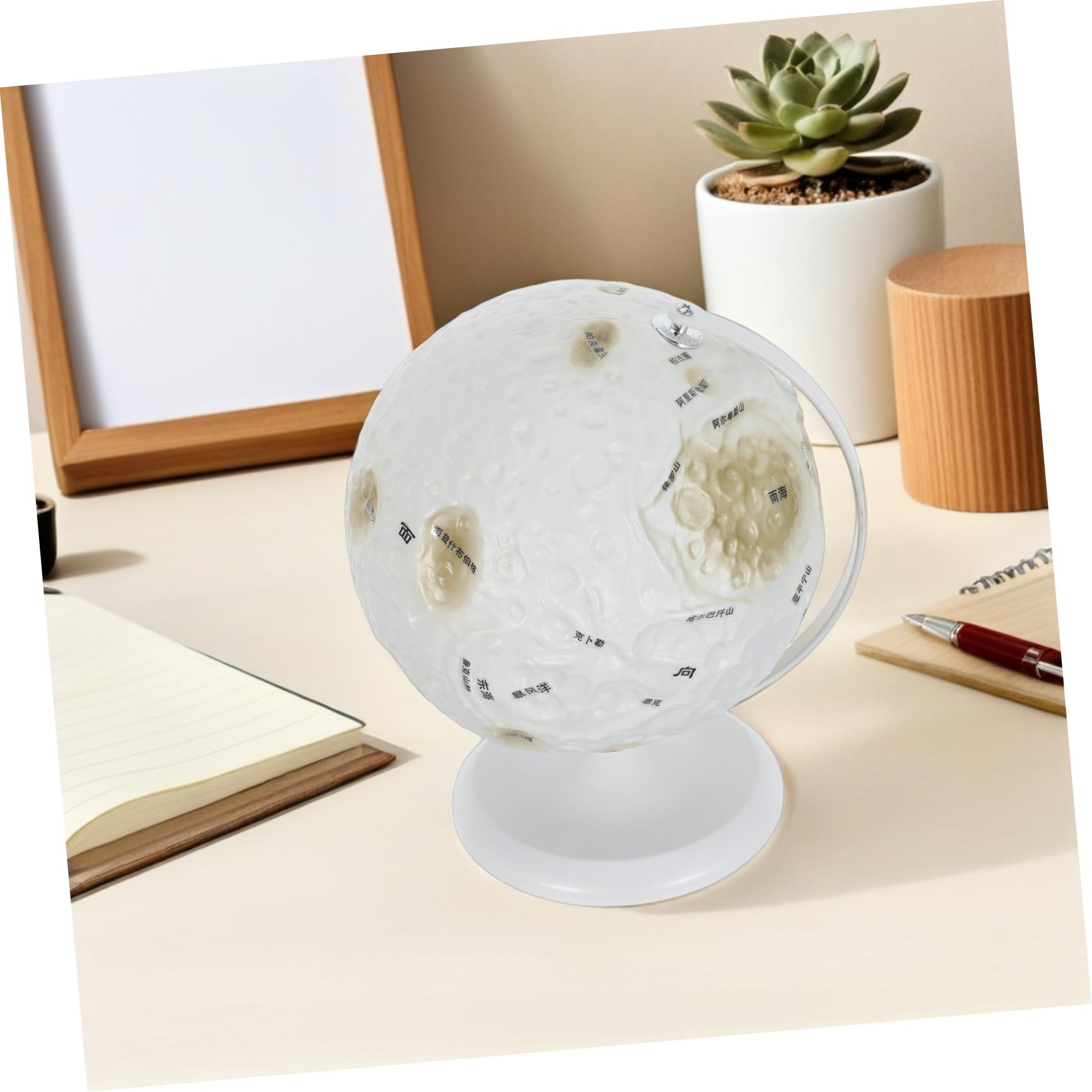 COHEALI Mappamondo Lunare Sfera in Ferro e Plastica Decorazione Spaziale con Superficie Accurata per L'educazione Stem e Giochi Educativi per Studenti