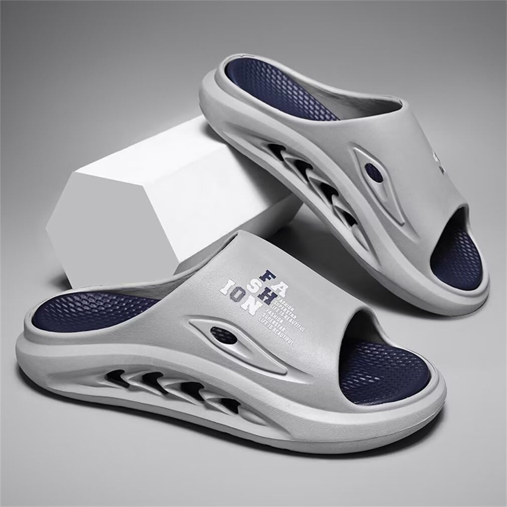 GSLMOLN Slippers Slides for Men, Non-Slip Cloud Slides House Bedroom Shoes Shower Quick Drying Sandals Indoor and Outdoor