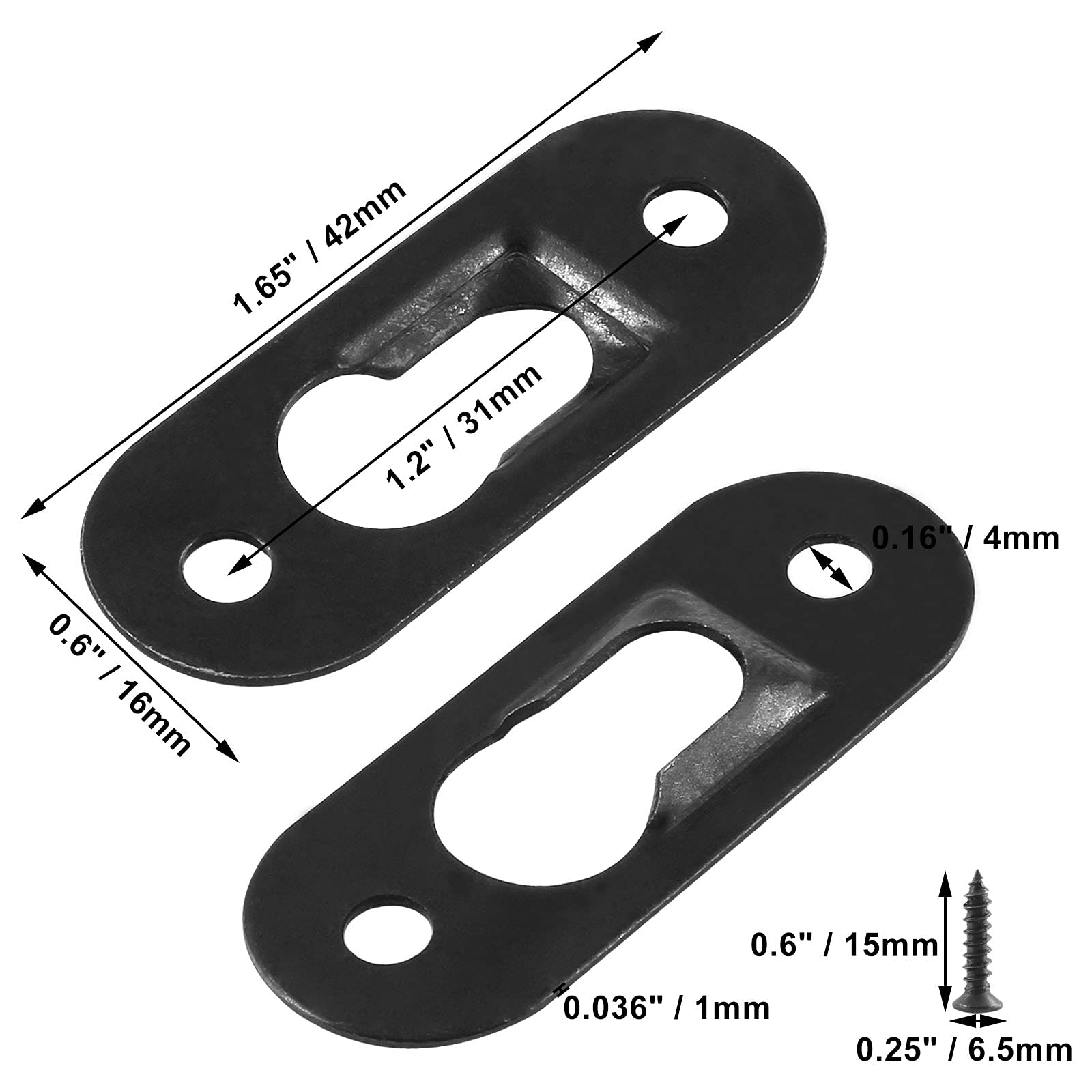 Schlüsselloch-Aufhänger Set – 20 Stück, Metall, Für Bilder, Spiegel, Garderoben