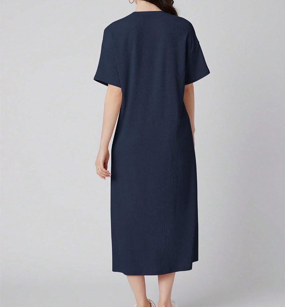 long blue t shirt dress Women's 100% Organic Cotton T-Shirt Dress XL / Eggplant