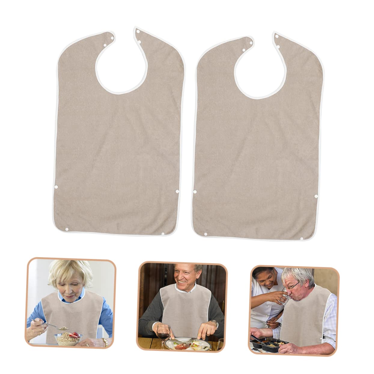 Healvian 4 Pezzi Bavaglino Per Adulti Bavaglini Portatili Per Anziani Grembiule Da Mangiare Protezione Abbigliamento Gadget Per Anziani Bavaglino Per Adulti Bavaglini Lavabili Per Anziani