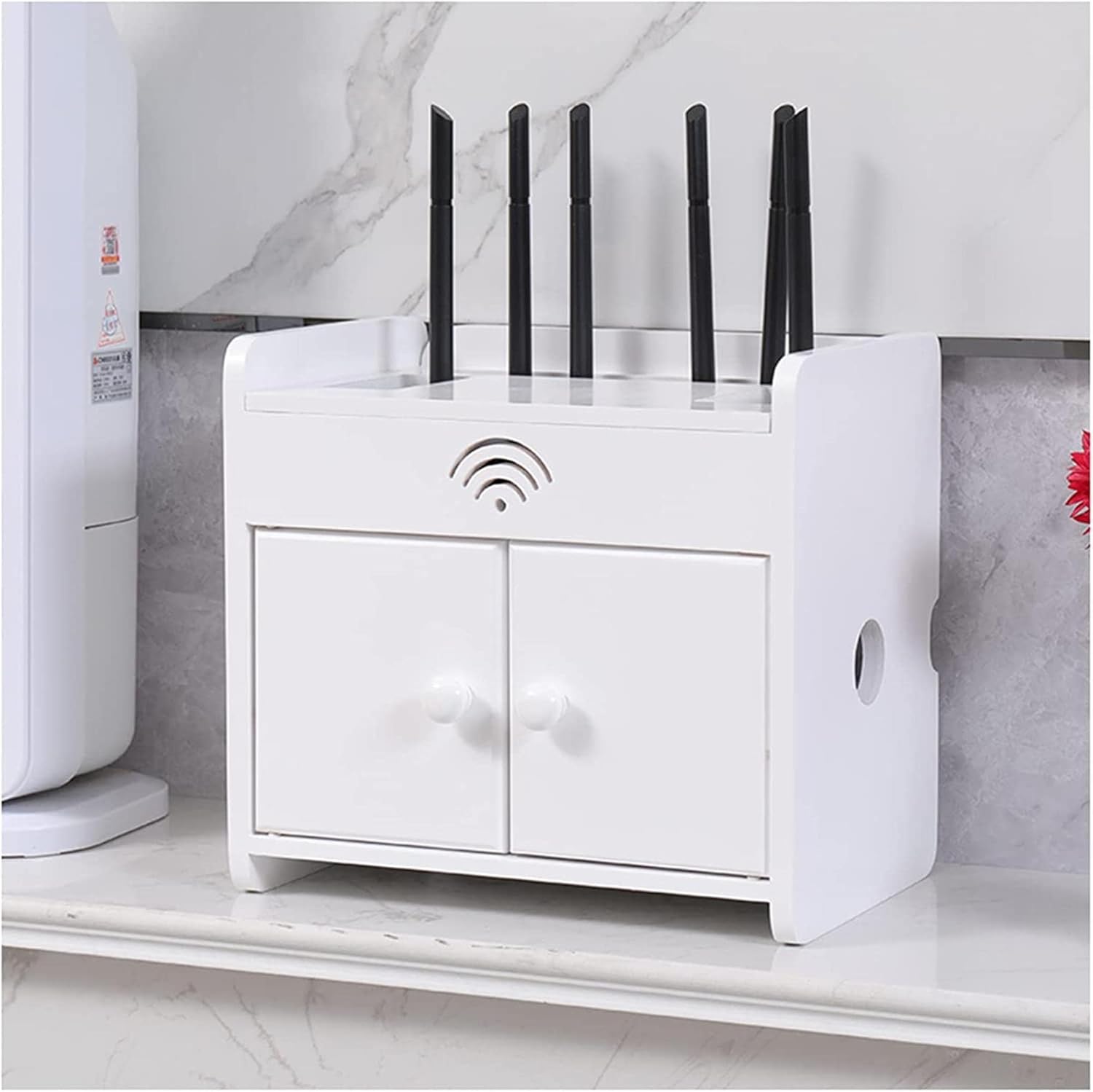 Amazon.com: WiFi Router Storage Box, Wood Multi Layer Router/Cable ...