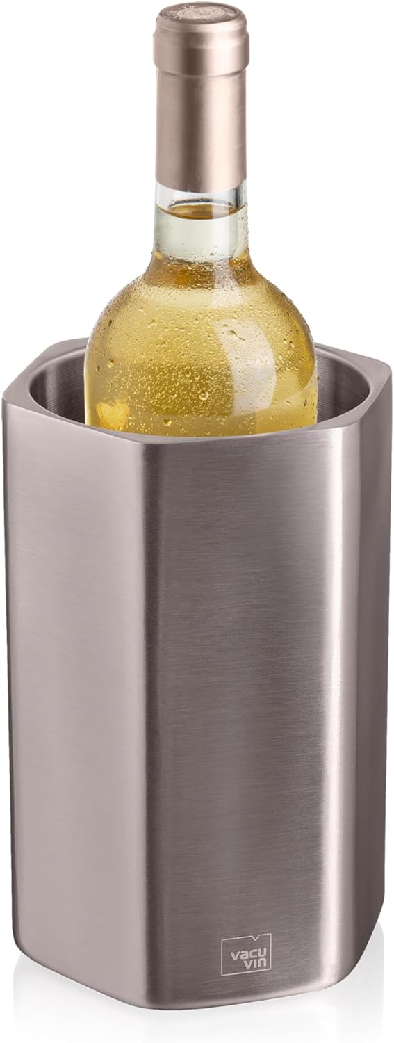 Vacu Vin Wine Cooler Hive – Stainless Steel – Double-Wall Insulated Cooler Keeps Wine & Champagne Bottles Cold for Hours – No Ice Needed – Fits Up to 1.5 L Bottles