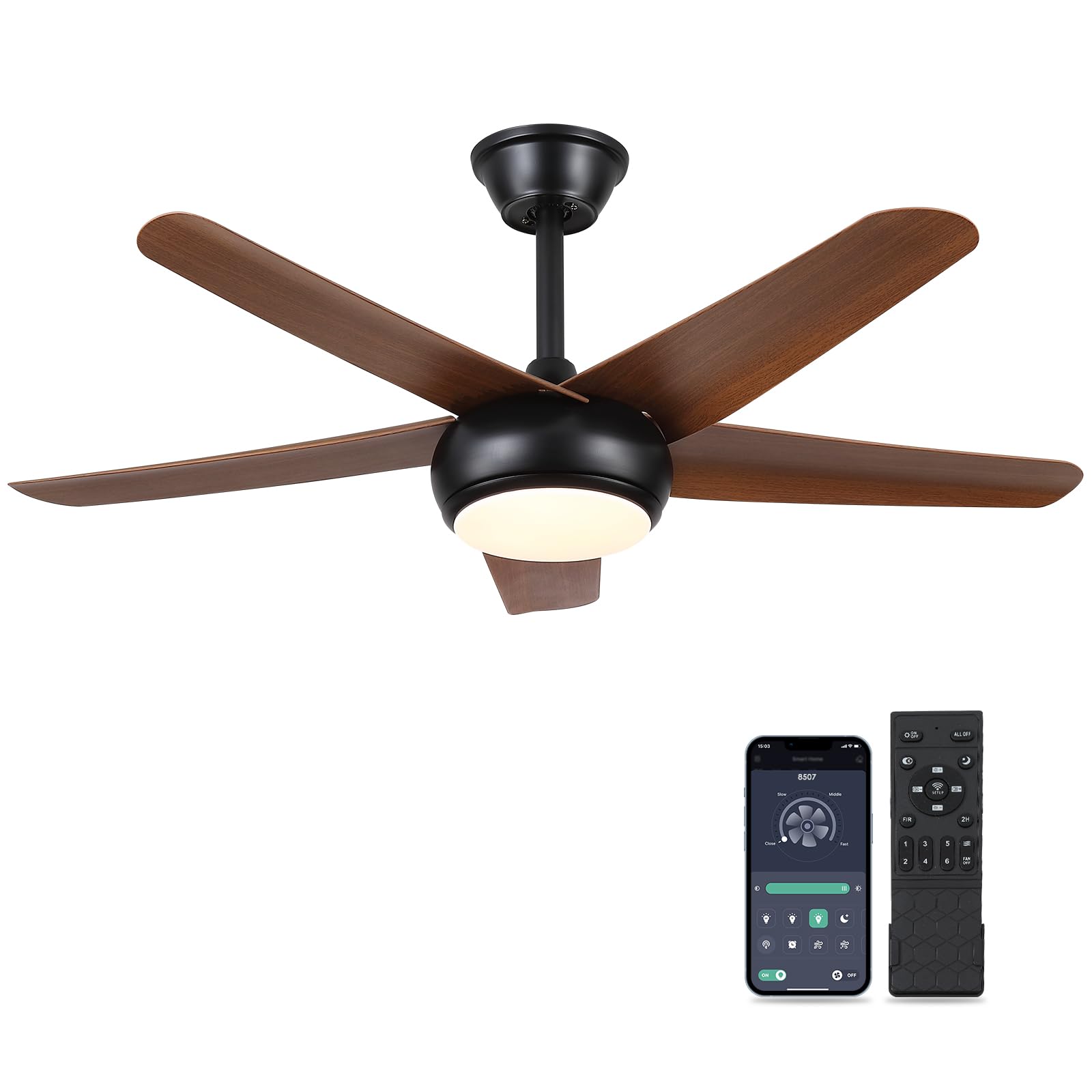k.fsoon☆ BYKISTOK Low Profile Flush Mount Ceiling Fan with Lights