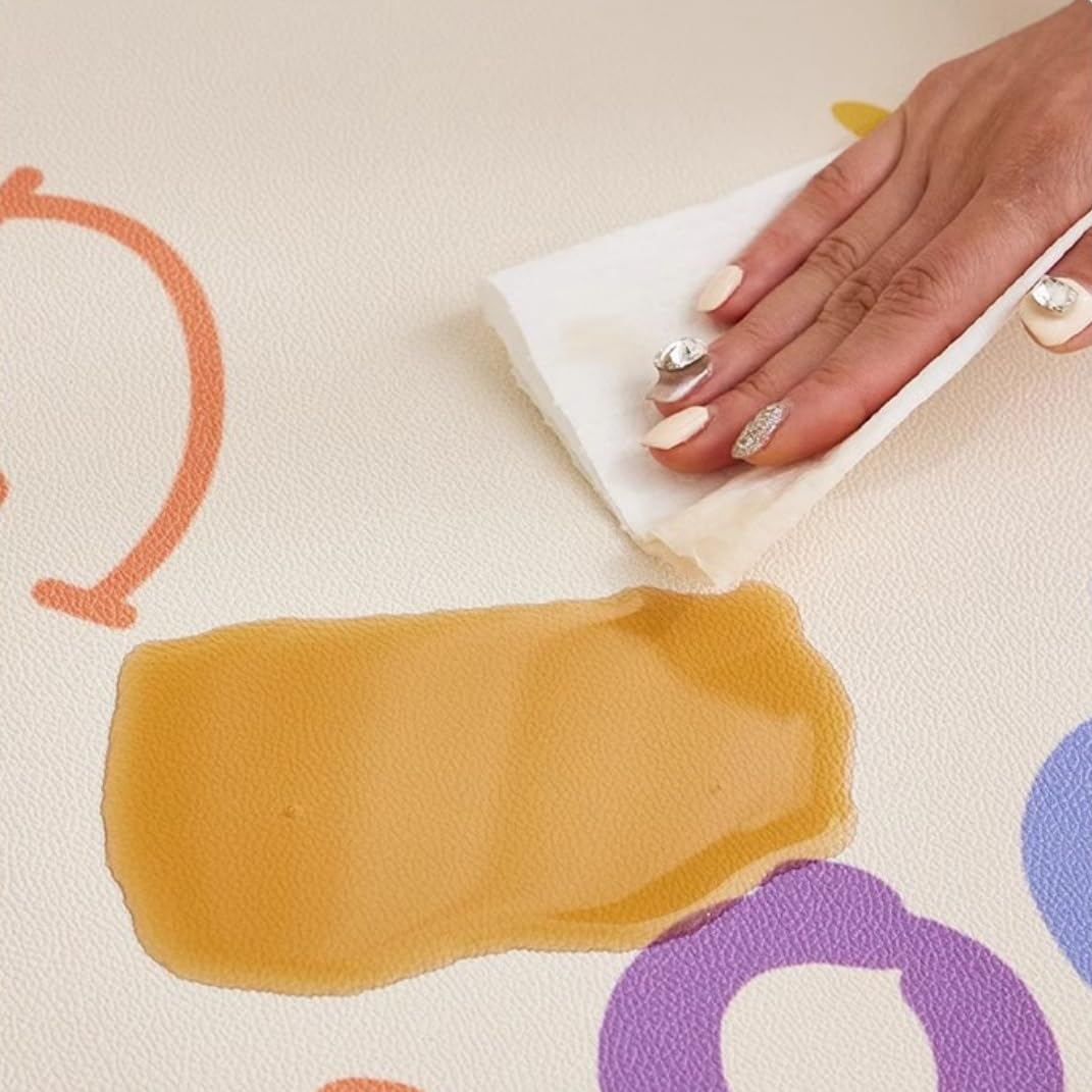Hixingo Tappetino Ciotola per Cane e Gatto Assorbente, Tappetino Sottociotola per Gatti e Cani Grande Tappetini Lavabile in PVC Impermeabile e Antiscivolo (Schizzo giallo,120 * 160cm)