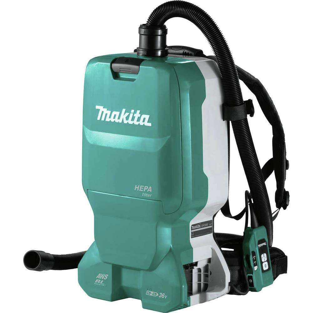 Makita XCV18ZX 18V X2 LXT® Lithium-Ion (36V) Brushless Cordless 1.6 Gallon HEPA Filter Backpack Dry Dust Extractor, AWS™ Capable, Tool Only