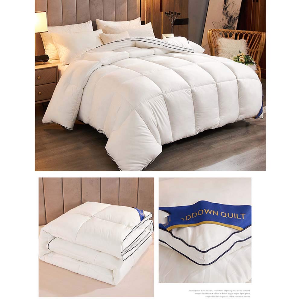 NZPOST Piumino in Cotone Invernale con Nucleo in Velluto e Piuma D'Oca, Lussuoso piumone di qualità alberghiera ipoallergenico con Rivestimento in Cotone antipiuma (Bianco 150x200 cm 3 kg)