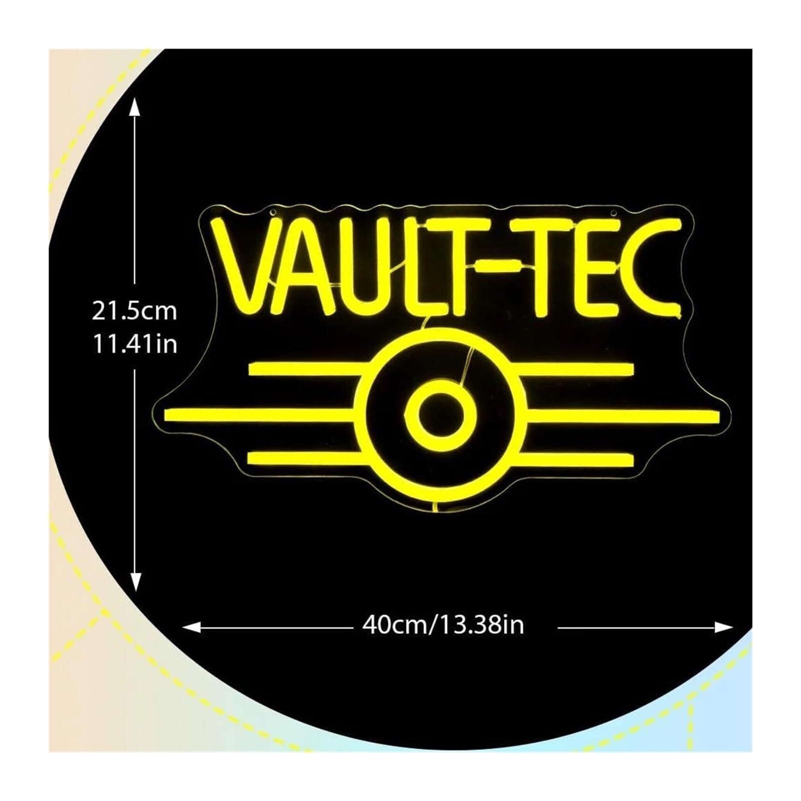 Insegna Luminosa Fallout Neon con Luce Notturna USB per Camera da Ragazzo, Decorazione da Parete per Videogiochi, Festa a Tema Videogiochi 40cm×21.5cm
