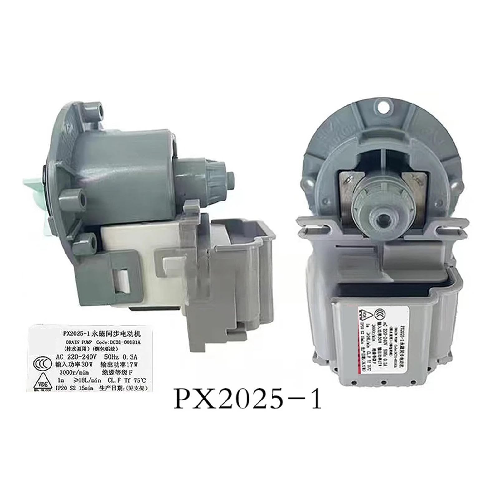 Bomba De Agua De Drenaje for Lavadora, Motor De Bomba De Drenaje PX2025-220-240V DC31-00181A, Piezas De Drenaje for Lavadora