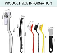 Vista 2 de Juego de cepillos de limpieza para grietas, herramientas de limpieza dura para lechada de baño, rieles de ventanas y puertas de ducha, limpieza