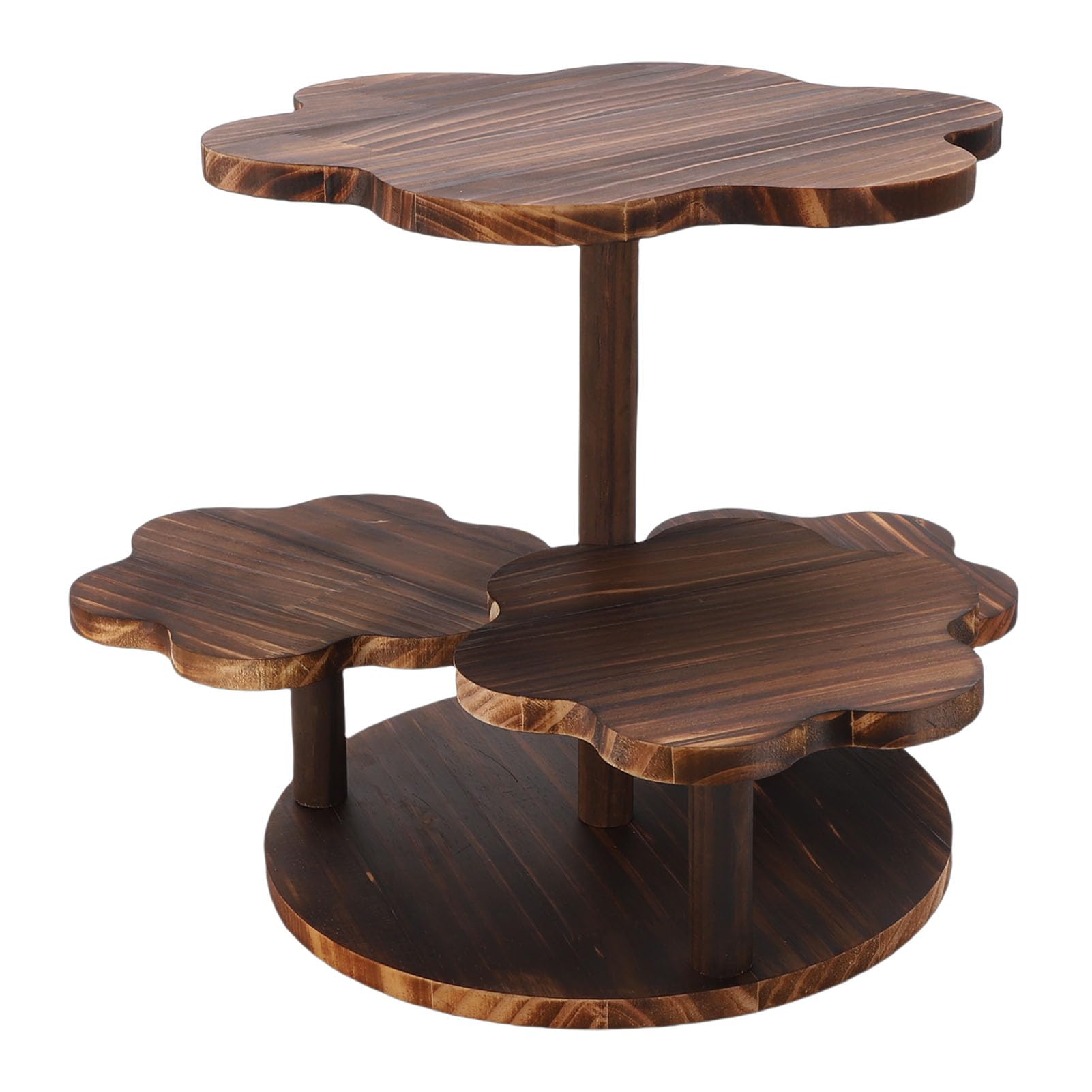 Soporte para Cupcakes con Forma de Flor de 4 Niveles Juego de Mesa de Postre de Madera Ideal para Bodas Cumpleaños y Fiestas Gran Capacidad Soporte para Pasteles y Dulces