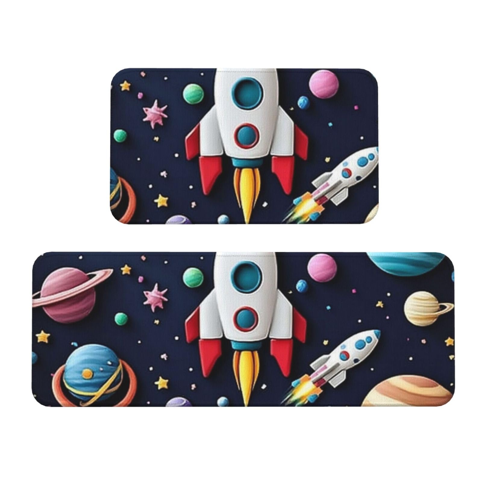 Alfombrillas de cocina antideslizantes y acolchadas con diseño espacial infantil