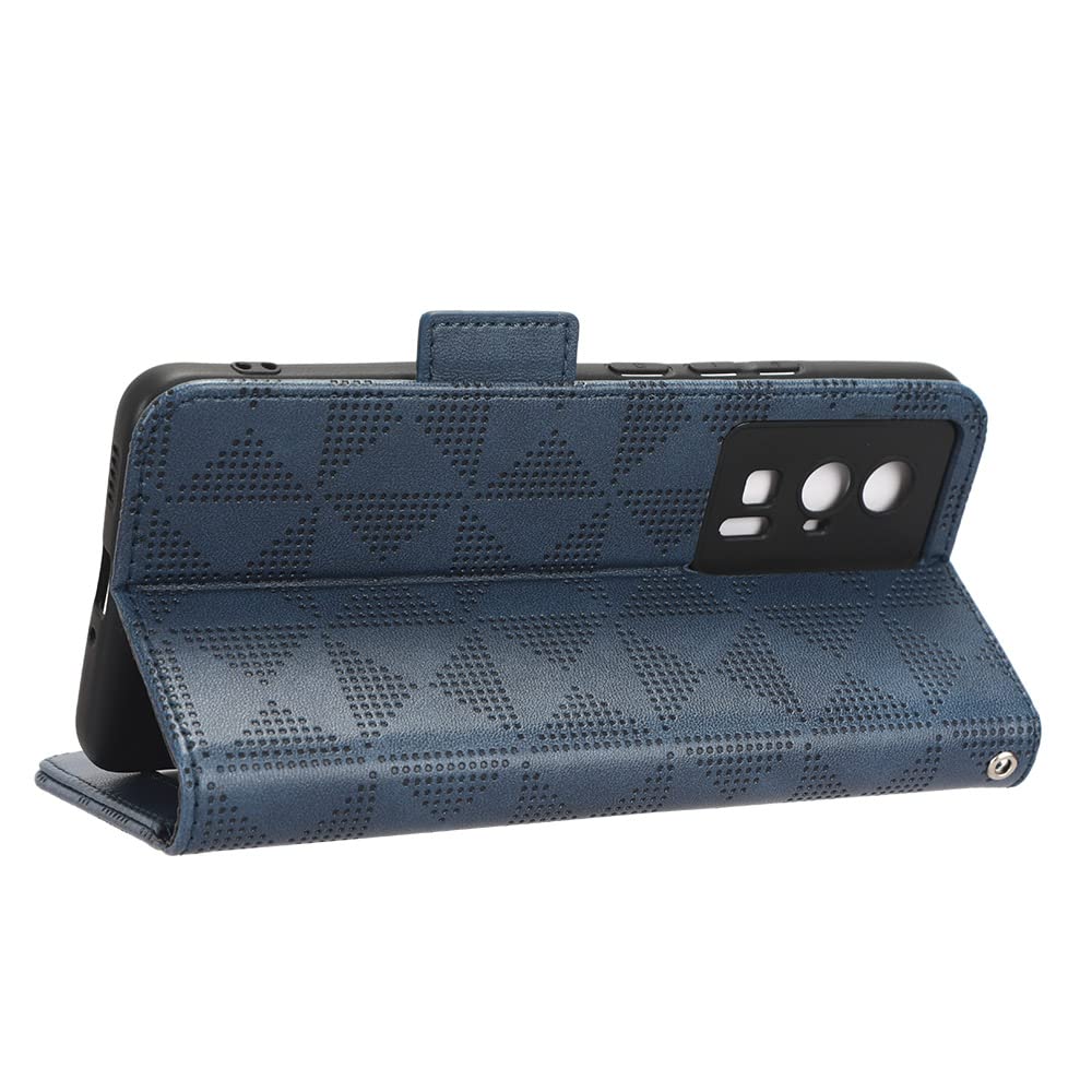 Cover Portafoglio Per Xiaomi Poco F5 Pro: Custodia Flip In Pelle Blu Con Slot Carte E Supporto Magnetico