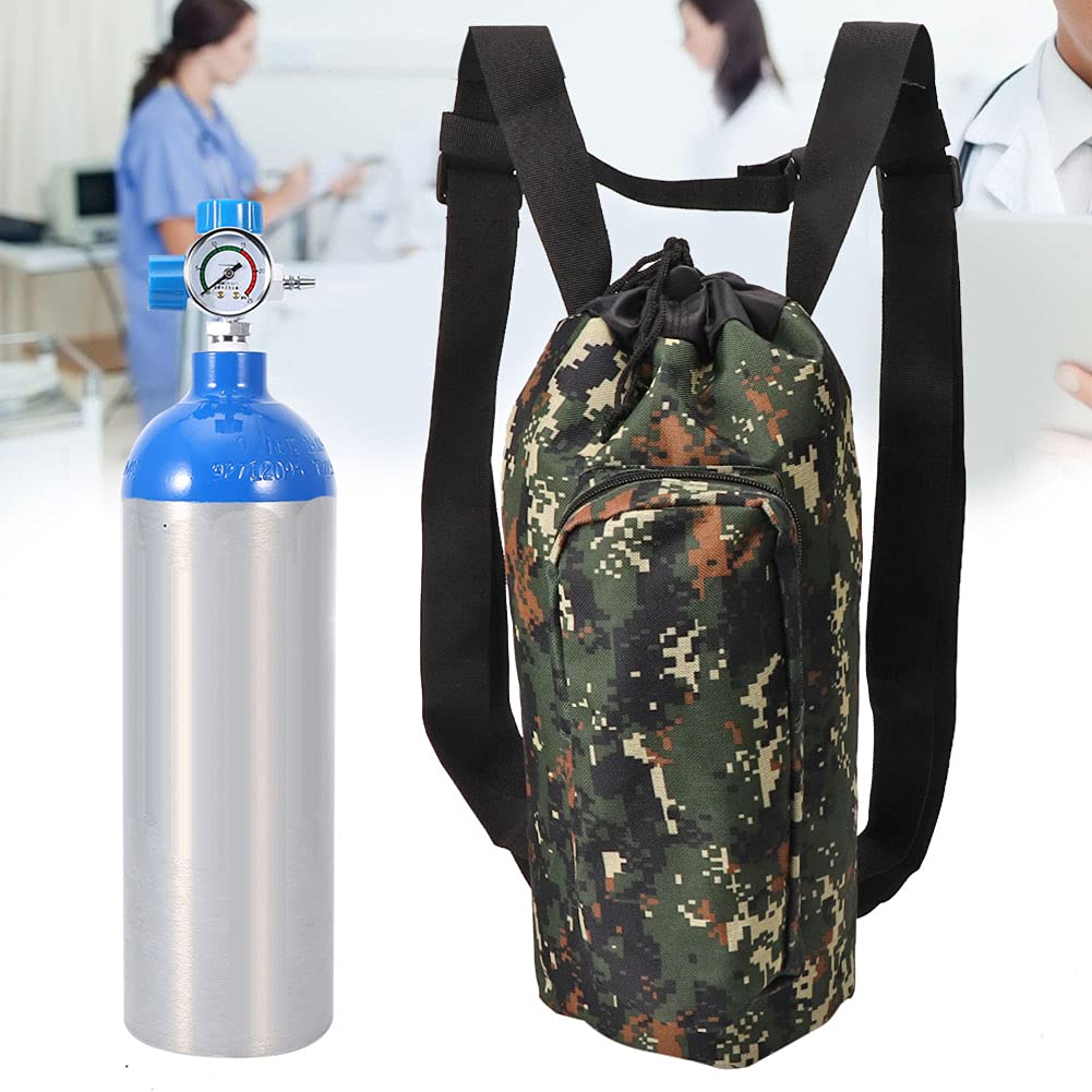 Longzhuo Sac à oxygène médical, sac de transport portable pour cylindre d'oxygène de 2 L, sac à dos médical portable pour réservoir d'oxygène avec sangles réglables, sac à dos pour voyage, vert