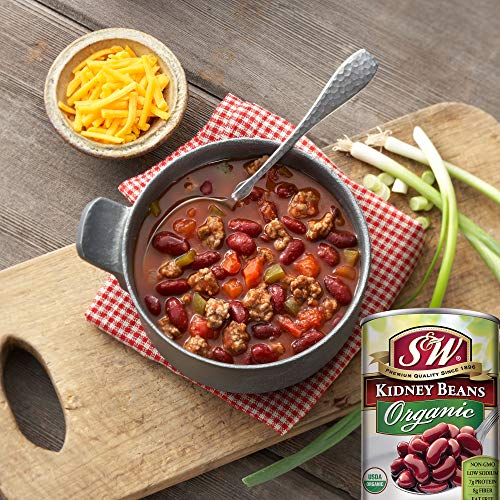 S & W Organic Kidney Beans (12 Pack), Vegan, Non-GMO, Natural Gluten-Free Bean, Sourced and Packaged in the USA (15 Ounce Can)