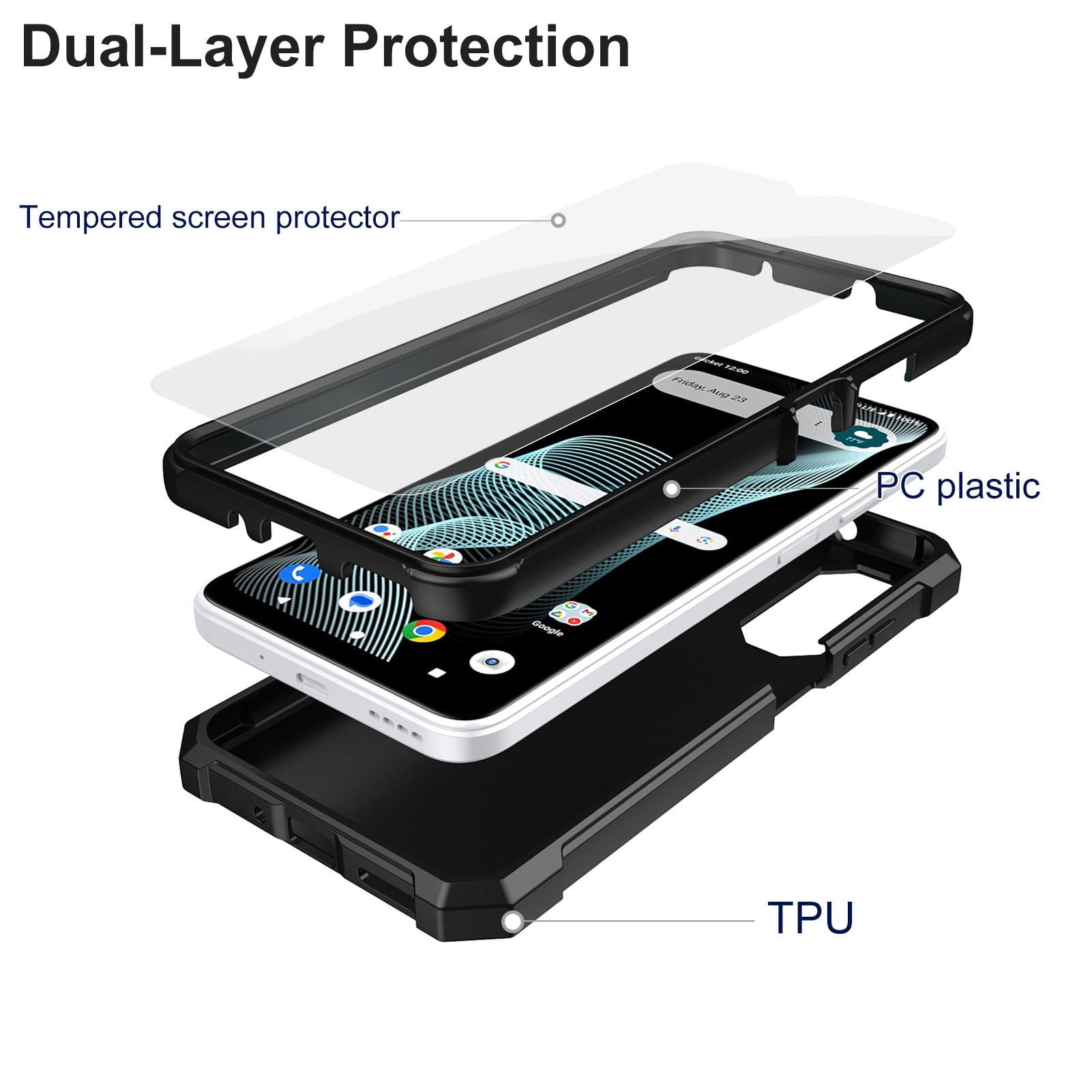HGGJFLYX For Cricket Icon 6 Case, Heavy Duty Dual Layer For - View #9