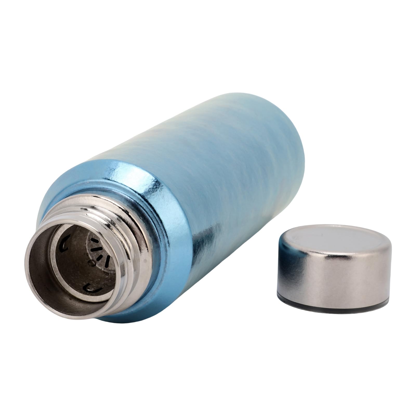 Changor Borraccia da Viaggio Isolata, Leggera da 500 Ml (Blu) | Materiale in titanio , design sottovuoto a doppio strato, nessuna perdita, tazza multiuso, uso esterno