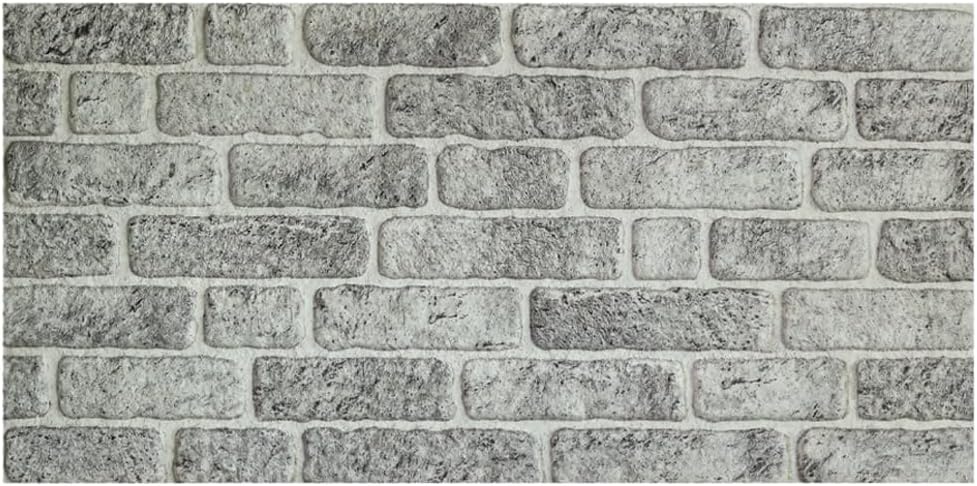 IZODEKOR Wall Cladding Stone Look Polystyrene 3D Wall Panels - Facing Stone Look for Kitchen, Bathroom, Balcony, Bedroom, Living Room, Kitchen Back Wall and Teras, White Grey